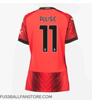 AC Milan Christian Pulisic #11 Replik Heimtrikot Damen 2023-24 Kurzarm